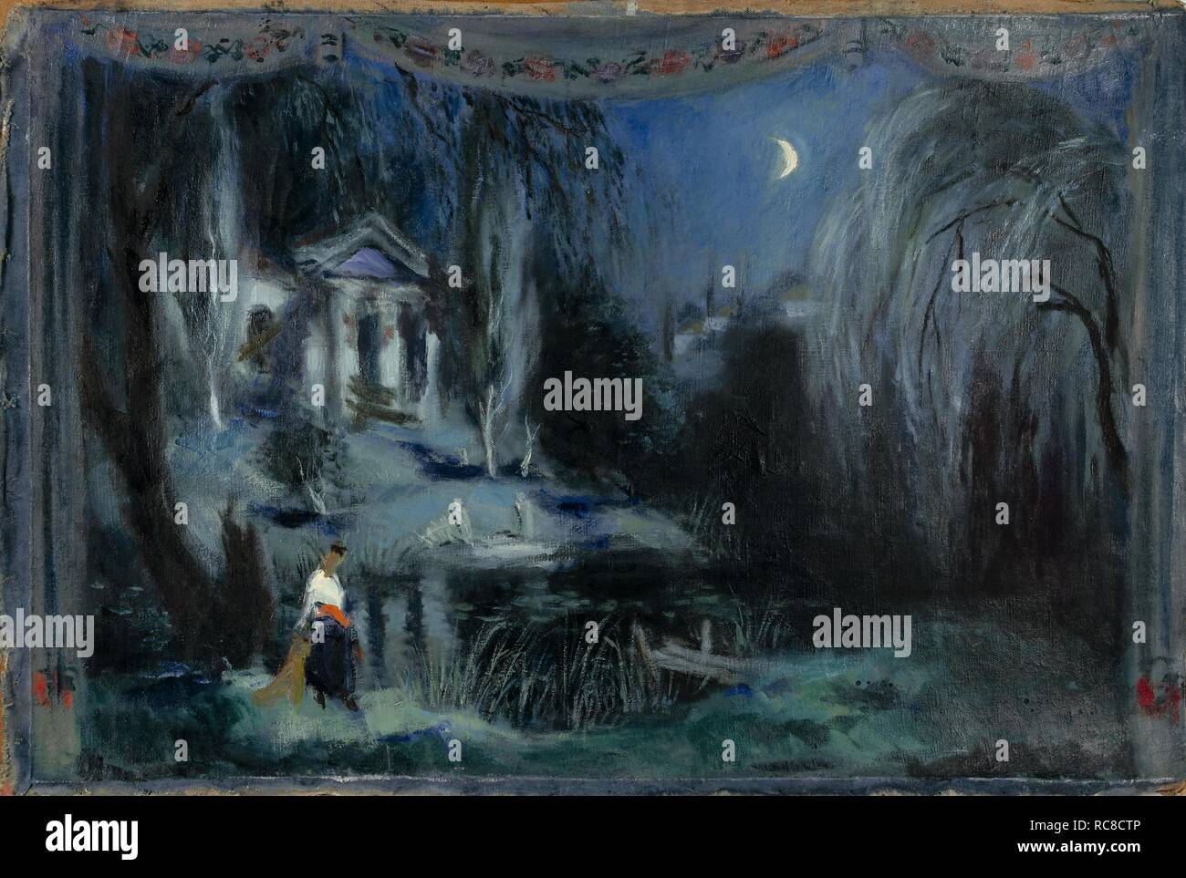 Stage design for the opera May Night by N. Rimsky-Korsakov. Museum: PRIVATE COLLECTION. Author: Sevastyanov, Ivan Vasilyevich. Stock Photo