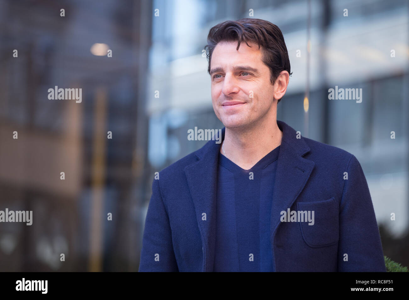 Roma, Italy. 14th Jan, 2019. Giampaolo Morelli Photocall of the Italian film "L'Agenzia dei Bugiardi" Credit: Matteo Nardone/Pacific Press/Alamy Live News Stock Photo