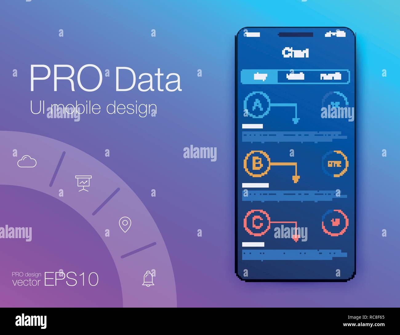 Mobile phone application for analytics. stock vector Stock Vector Image ...