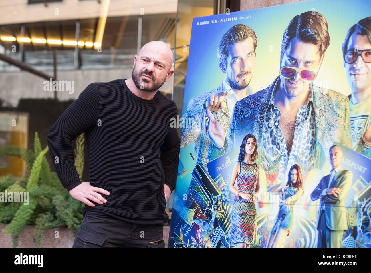 Roma, Italy. 14th Jan, 2019. Italian singer and actor Raiz Photocall of the Italian film "L'Agenzia dei Bugiardi" Credit: Matteo Nardone/Pacific Press/Alamy Live News Stock Photo