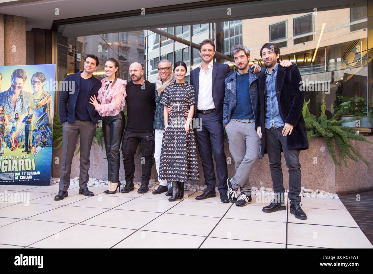 Roma, Italy. 14th Jan, 2019. Cast during photocall of the Italian film "L'Agenzia dei Bugiardi" Credit: Matteo Nardone/Pacific Press/Alamy Live News Stock Photo