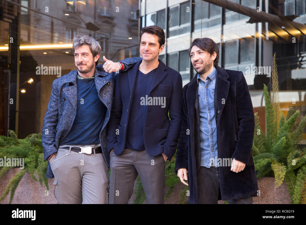 Roma, Italy. 14th Jan, 2019. Paolo Ruffini, Giampaolo Morelli and Herbert Ballerina Photocall of the Italian film "L'Agenzia dei Bugiardi" Credit: Matteo Nardone/Pacific Press/Alamy Live News Stock Photo
