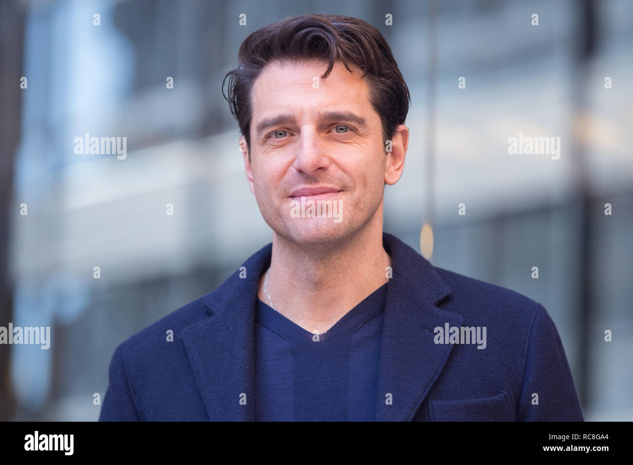 Roma, Italy. 14th Jan, 2019. Giampaolo Morelli Photocall of the Italian film "L'Agenzia dei Bugiardi" Credit: Matteo Nardone/Pacific Press/Alamy Live News Stock Photo