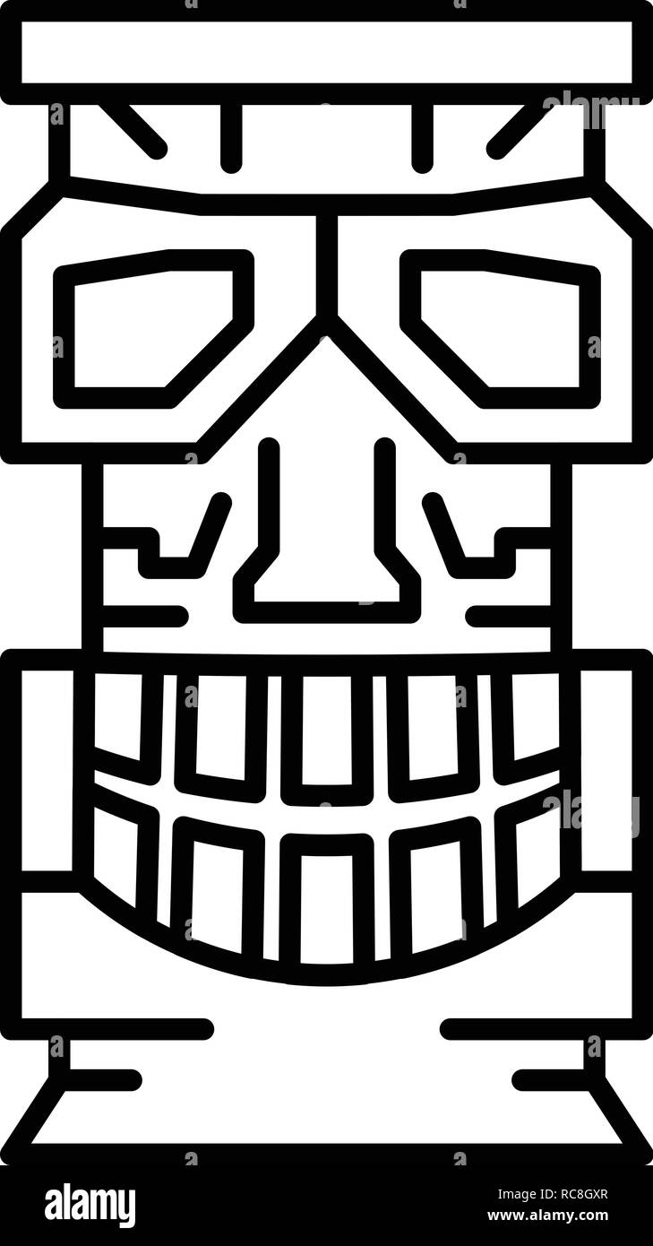 Smile tribal idol icon, outline style Stock Vector