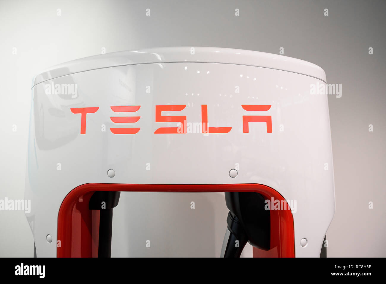 FRANKFURT, GERMANY OCTOBER 08, 2016 Supercharger station in Tesla