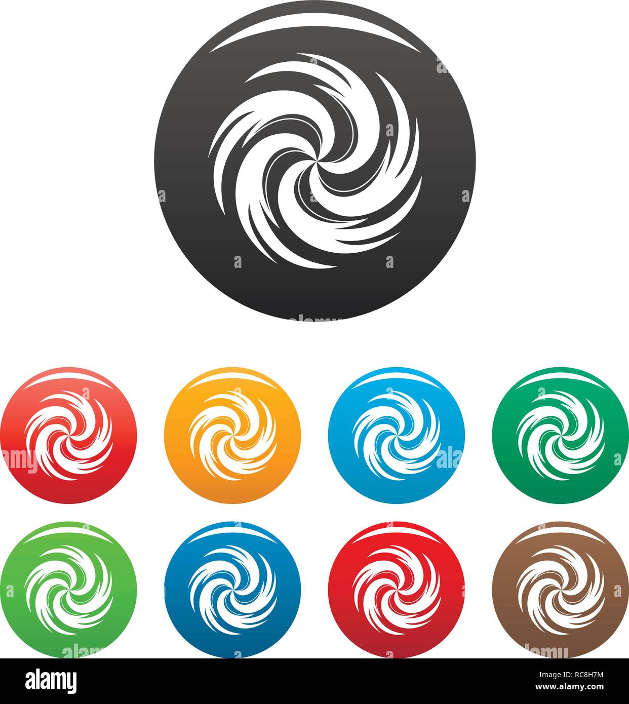 Tornado icons set 9 color vector isolated on white for any design Stock ...