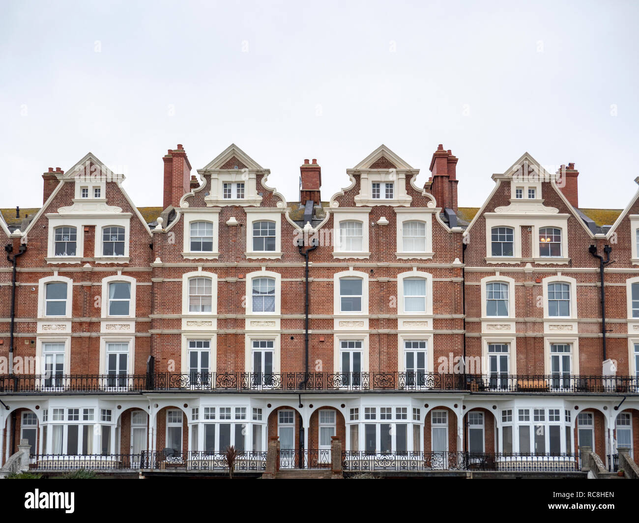 Grand terraced houses and architecture in the seaside town of