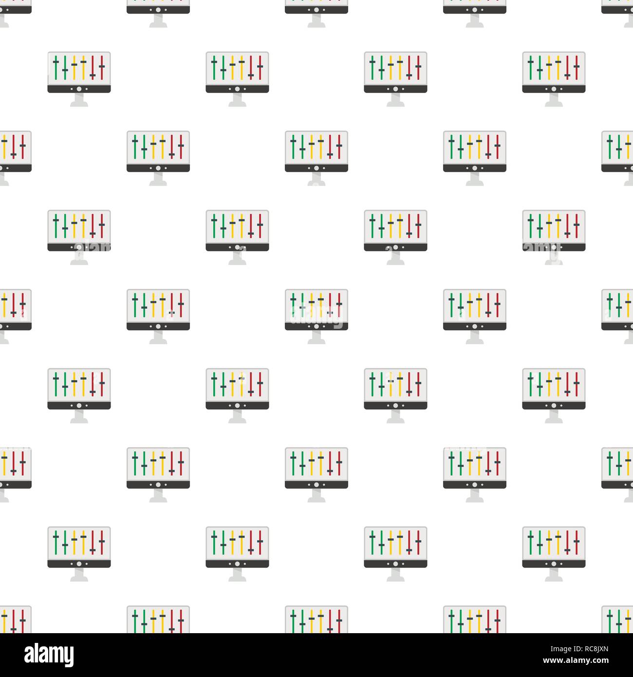 Equalizer on monitor pattern seamless vector repeat for any web design Stock Vector
