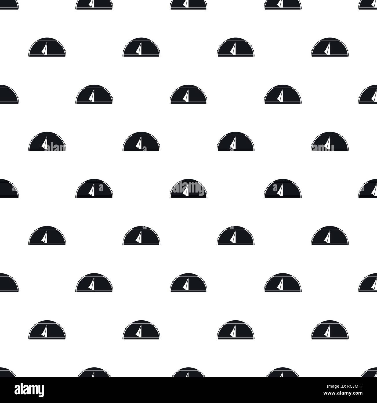Camp round tent pattern seamless vector repeat geometric for any web design Stock Vector