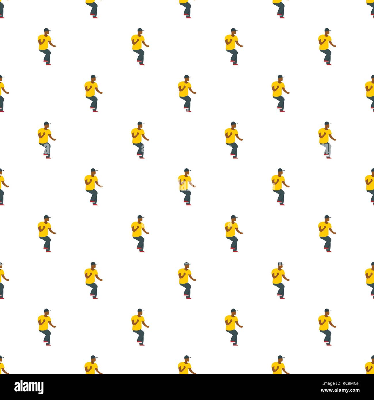 Hip hop dancer pattern seamless vector repeat for any web design Stock Vector
