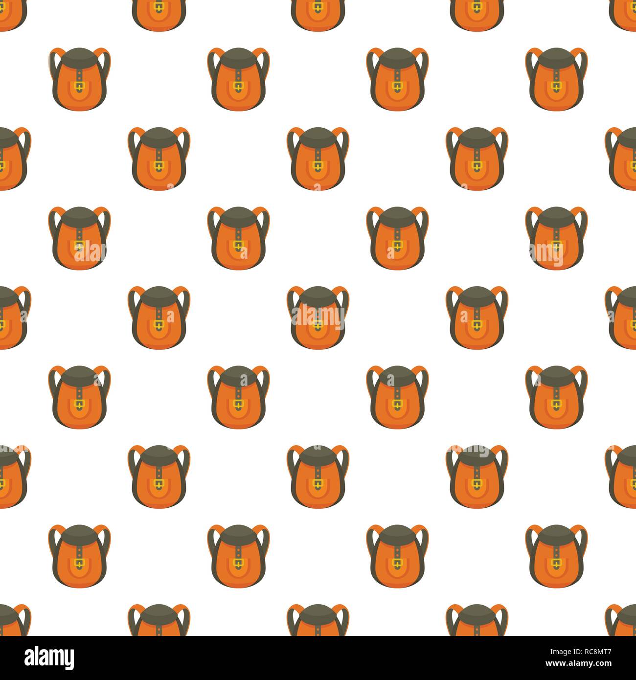 Camp backpack pattern seamless vector repeat for any web design Stock Vector