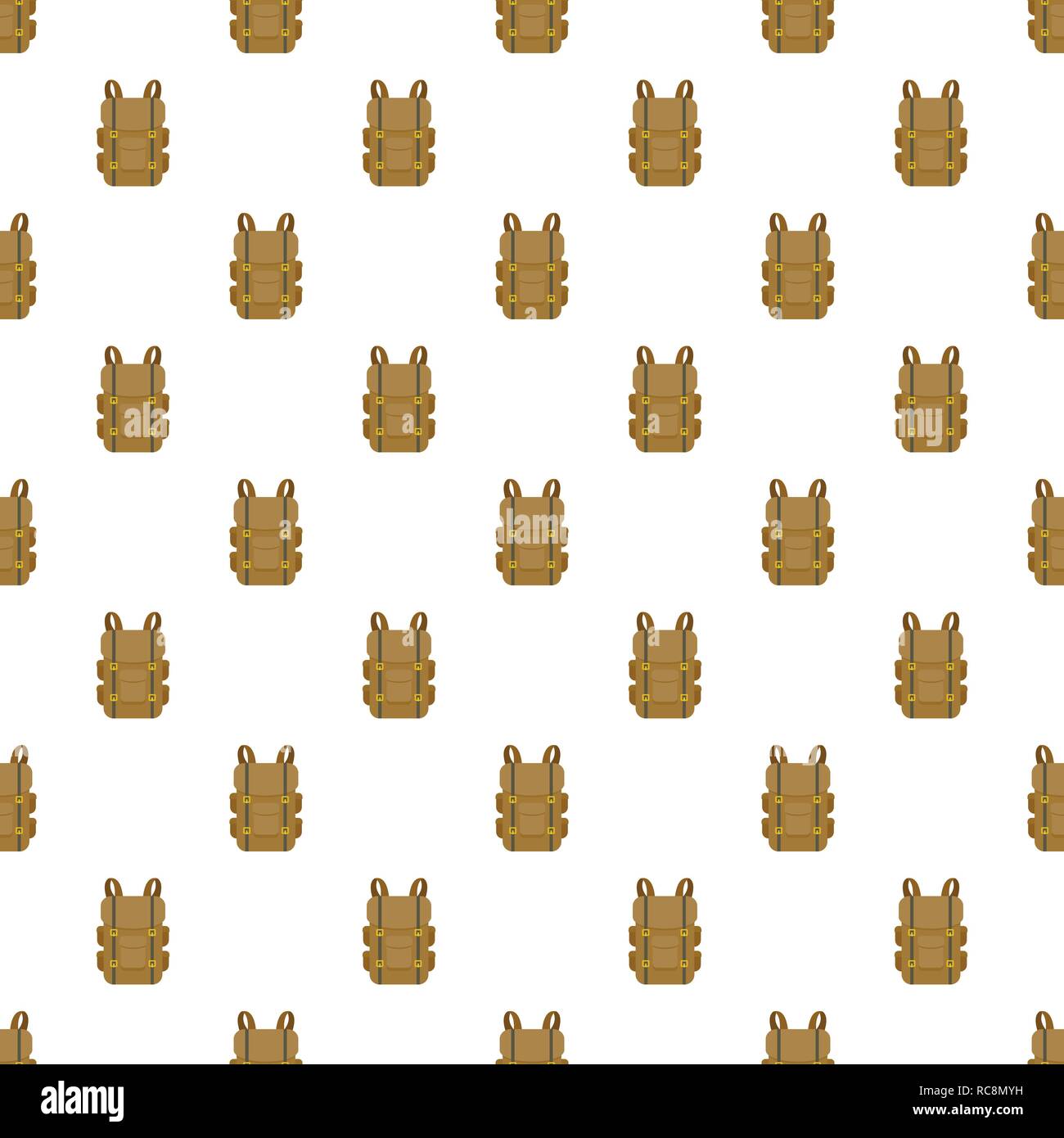 Military backpack pattern seamless vector repeat for any web design Stock Vector