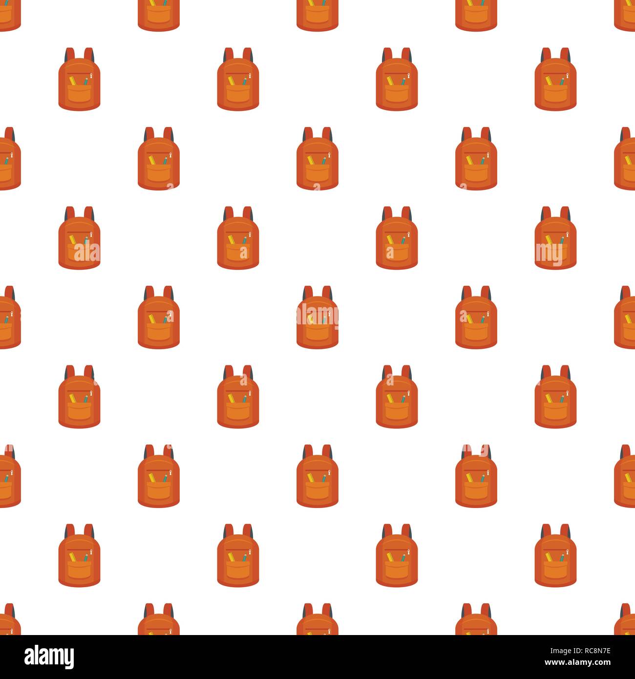 College backpack pattern seamless vector repeat for any web design Stock Vector
