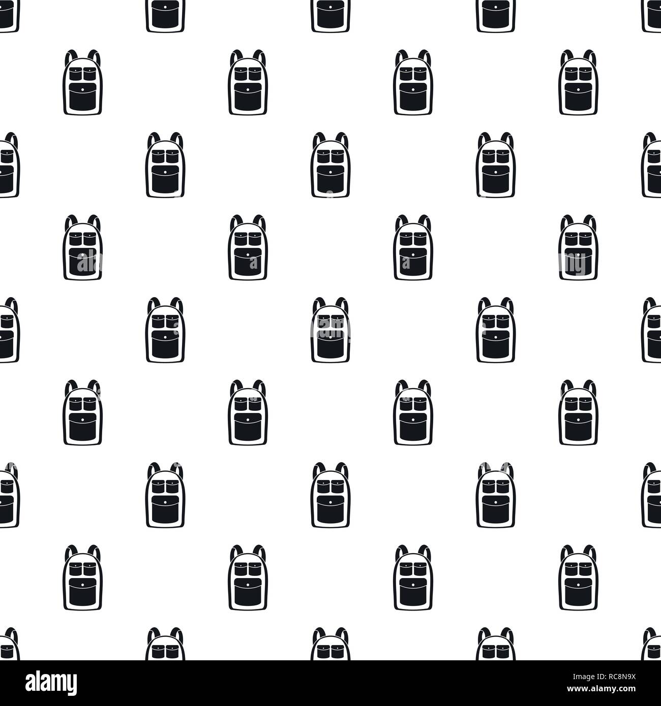 Camp backpack pattern seamless vector repeat geometric for any web design Stock Vector