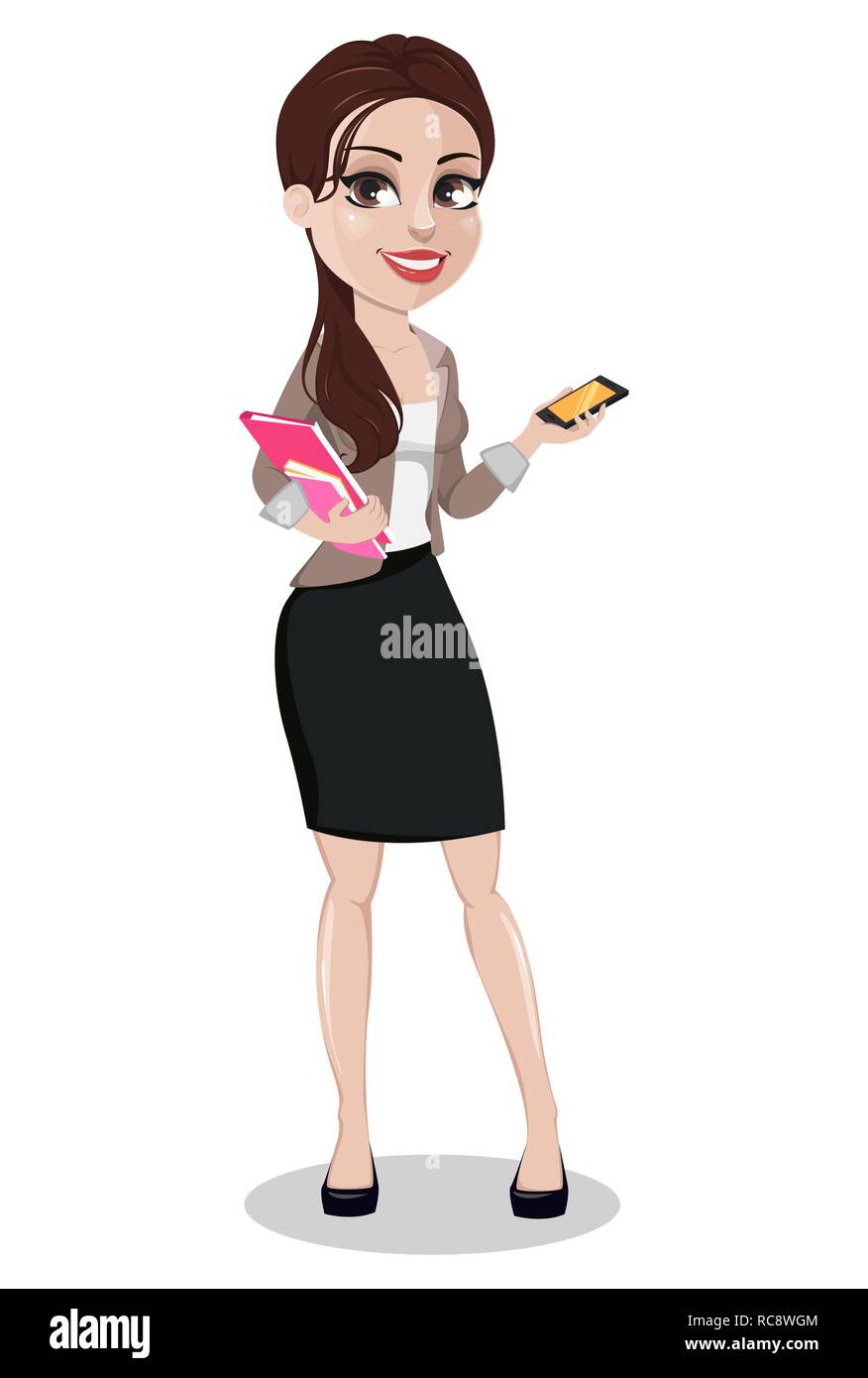 casual dress cartoon Beige Short Sleeve Button Up Uniform Coat or Casual Tunic Dress Cartoon Illustration Stock Vector