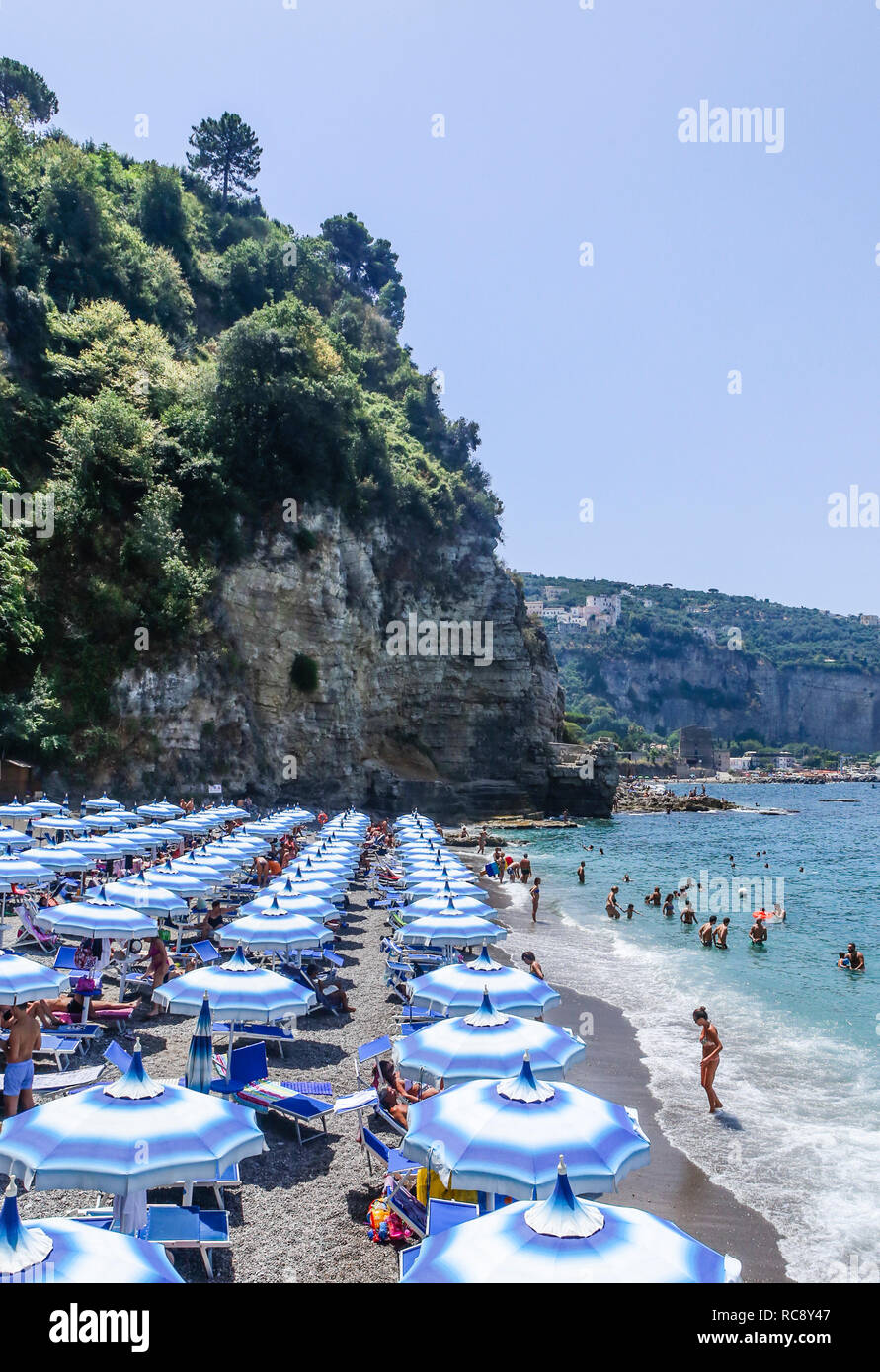 The beach on Amalfi Coast, Vico Equense. Italy Stock Photo Alamy