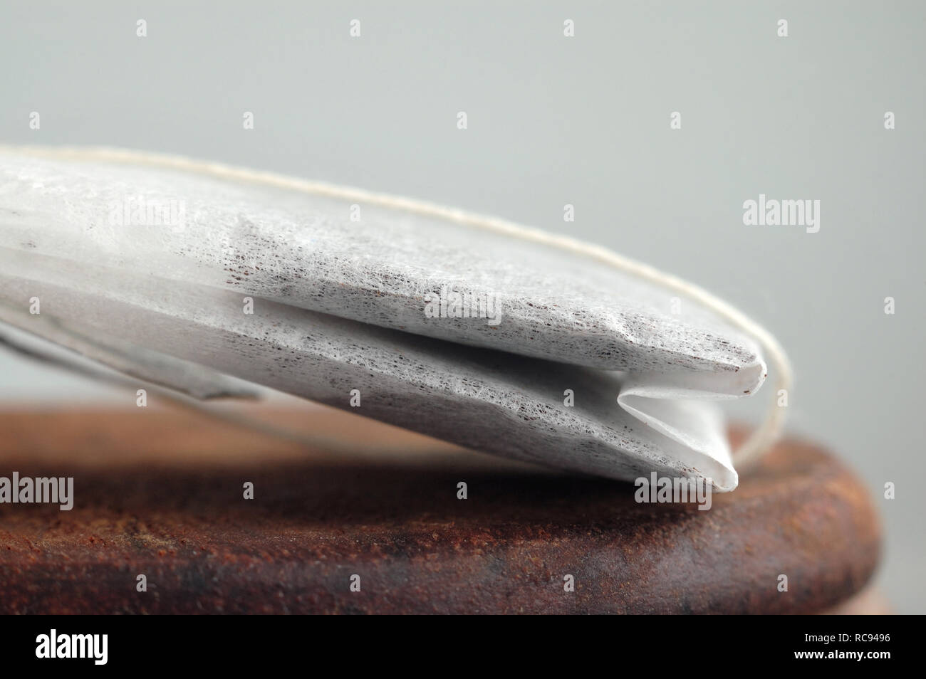 Tea bag before brewing. Shallow depth of field Stock Photo Alamy