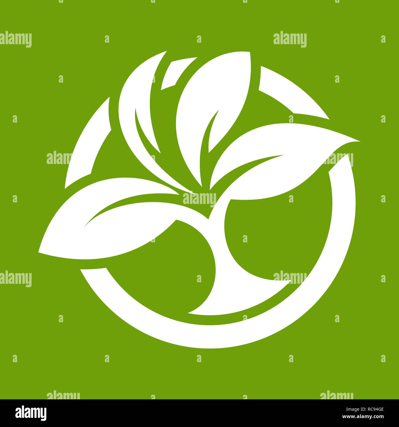 eco-logo-with-leaves-stock-vector-image-art-alamy