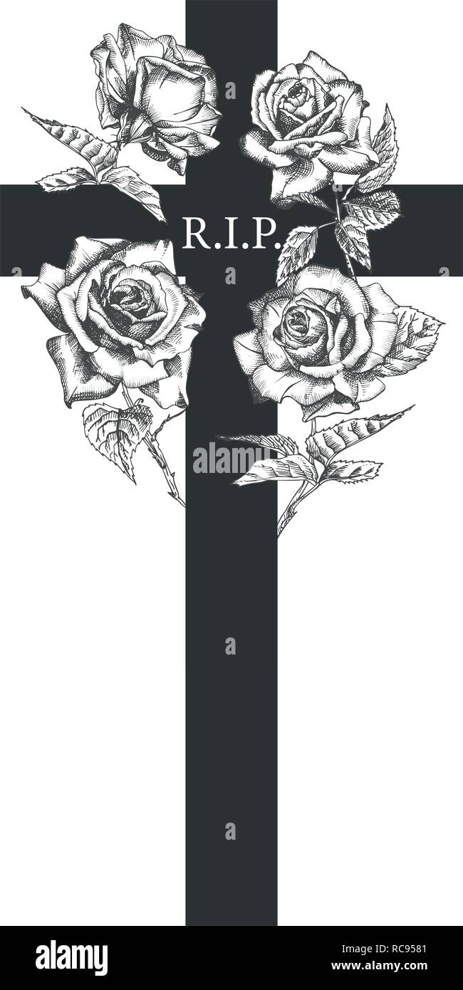 Cross With Rose Tattoo High Resolution Stock Photography And Images Alamy
