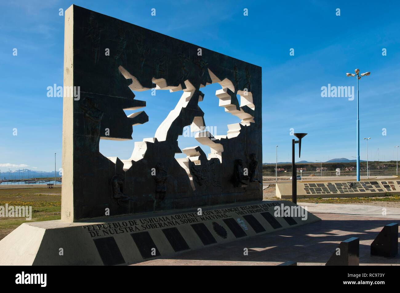 Memorial to the Falkland War, Malvinas War, Ushuaia, Fireland, Patagonia, Argentina, South America Stock Photo