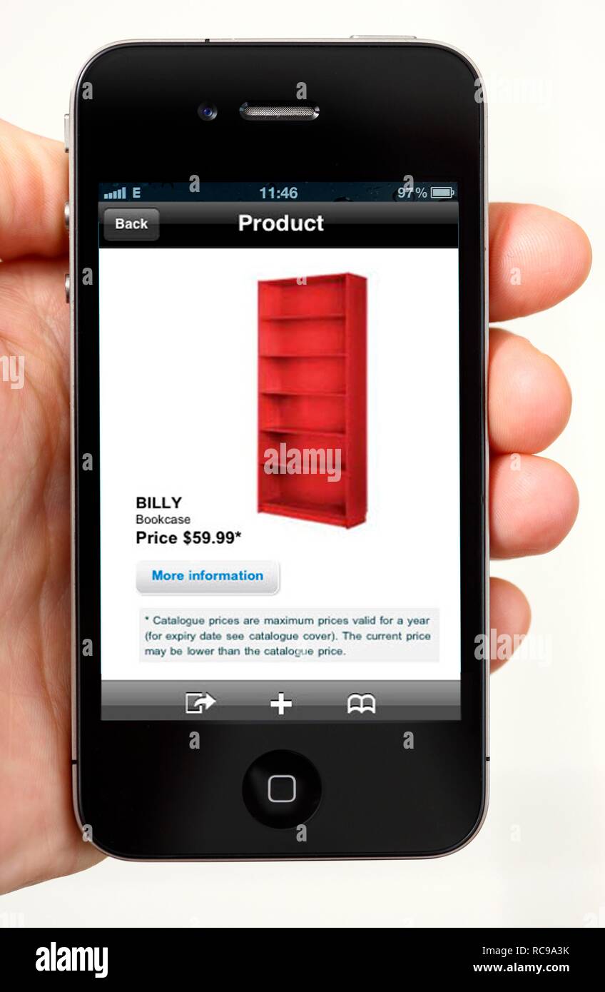 IPhone, smartphone, app on the display, IKEA catalogue, shopping Stock  Photo - Alamy