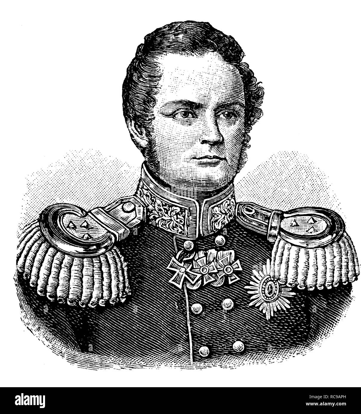 Friedrich Wilhelm IV, Frederick William IV of Prussia, 1795-1861, King of Prussia, historic woodcut, c. 1880 Stock Photo