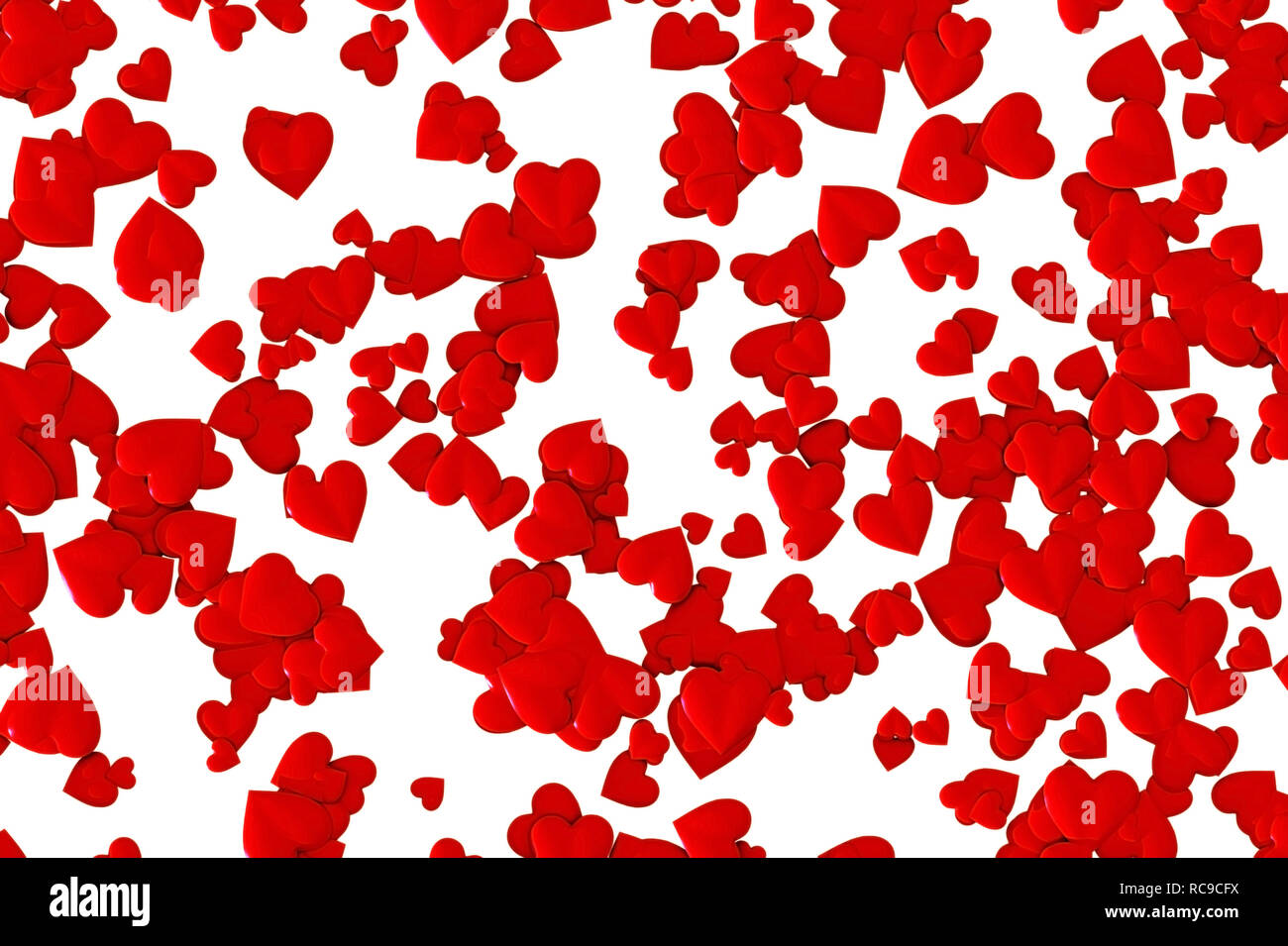 Valentine's Day Abstract 3D Background With Red Heart Randomly Placed ...