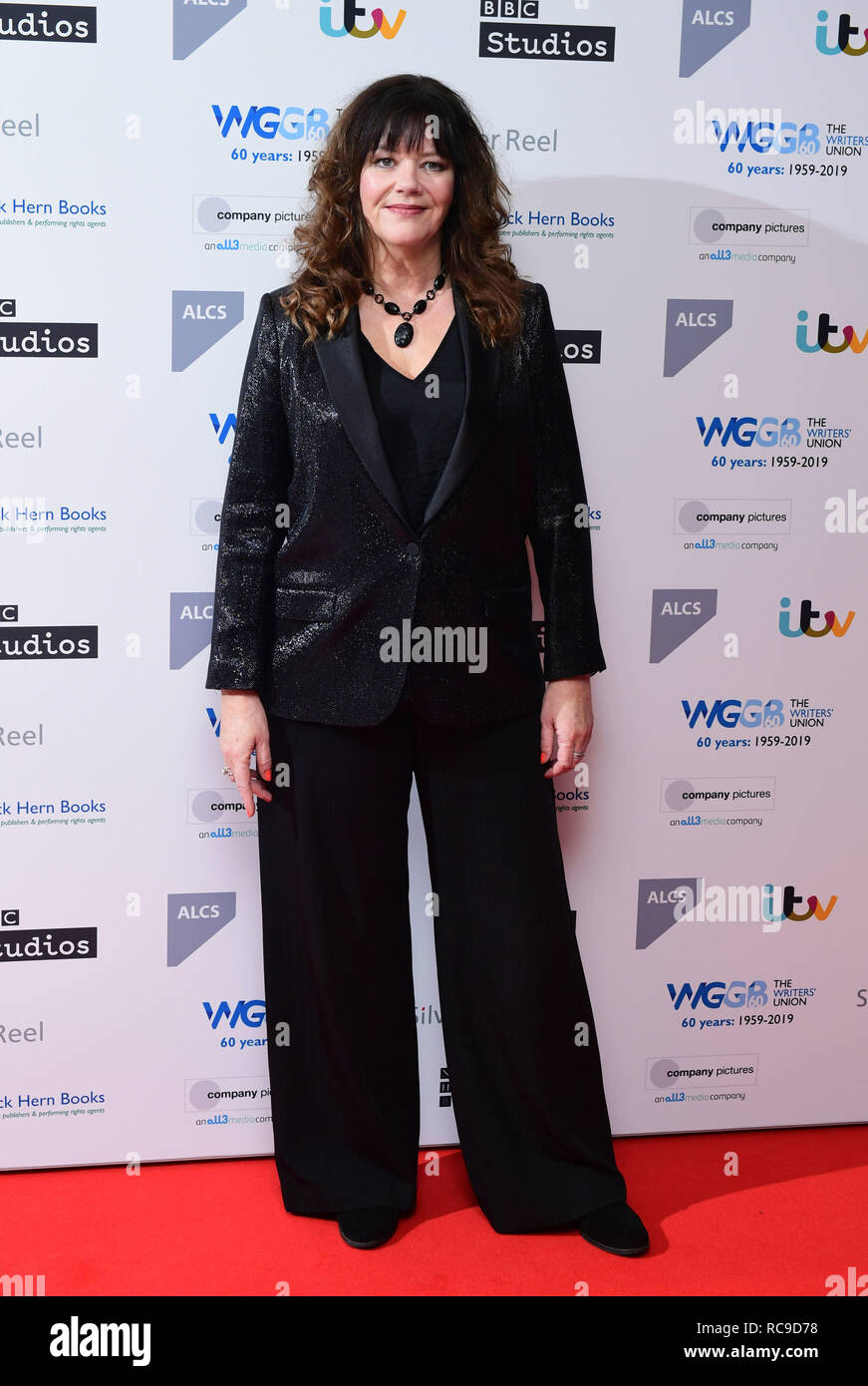 Josie Lawrence arrives at the Royal College of Physicians in London for the The Writers&acirc;€™ Guild Awards. Stock Photo