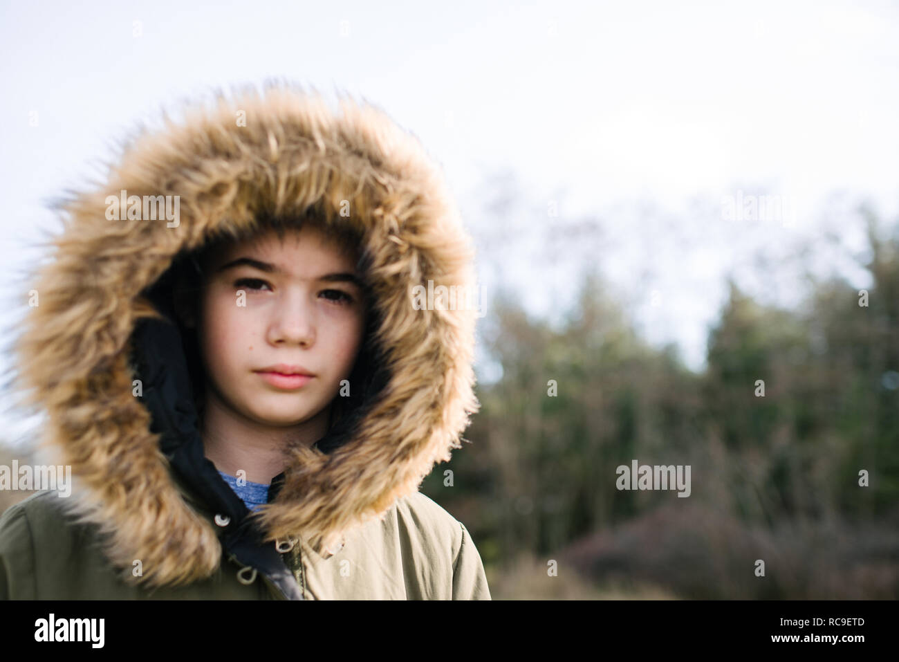 Portrait of girl in countryside Stock Photo