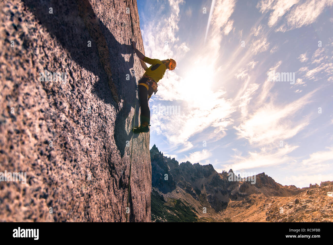 Rock climbing in Frey, San Carlos de Bariloche, Rio Negro, Argentina Stock Photo