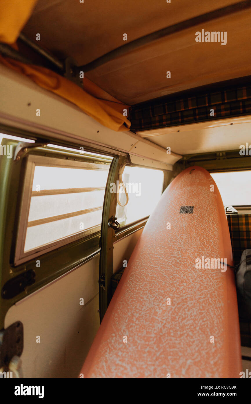 Surfboard in van Stock Photo Alamy