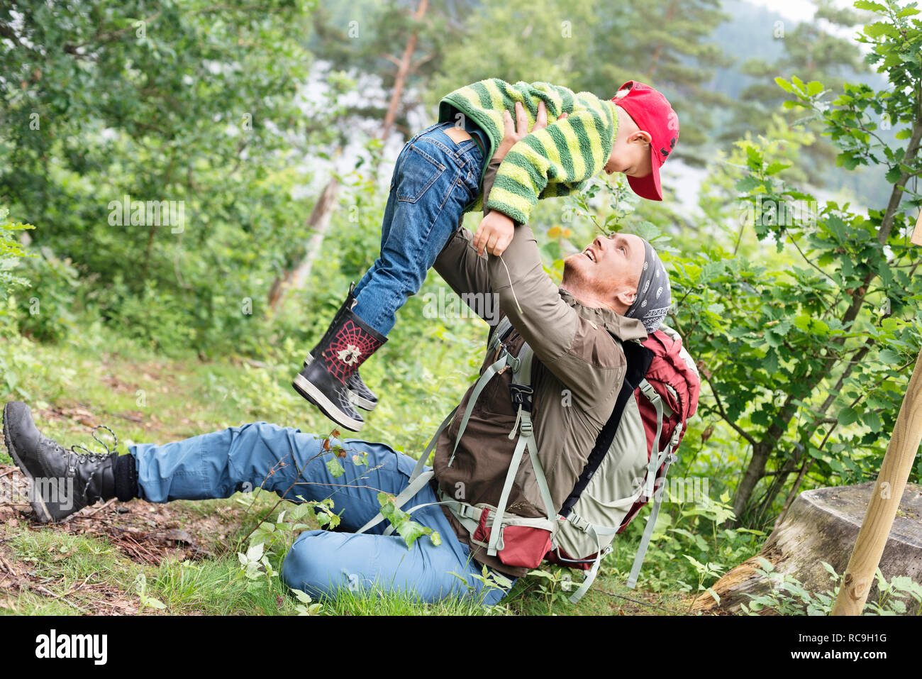 Father playing with son Stock Photo