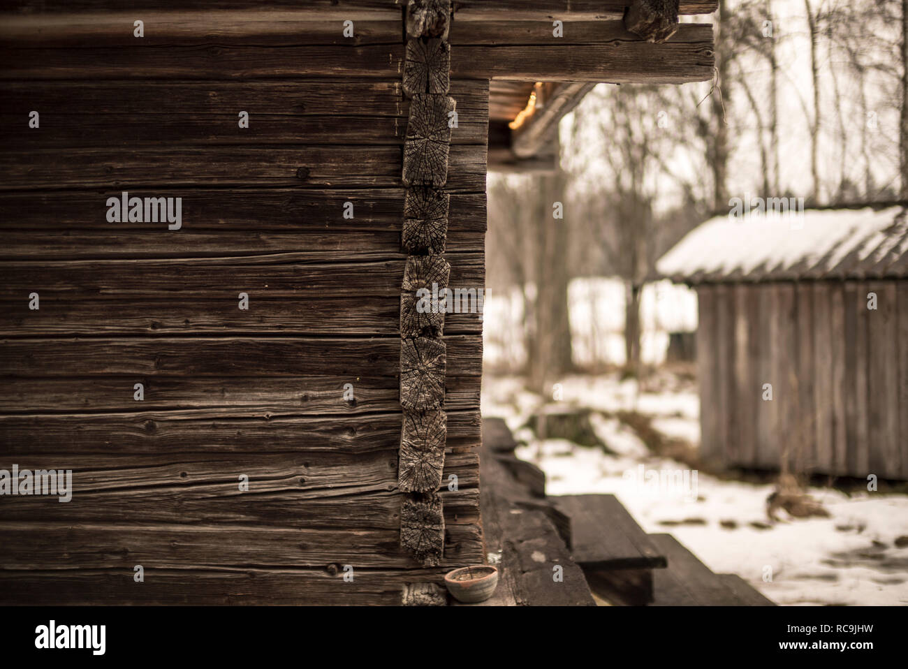 Log home close up hi-res stock photography and images - Alamy