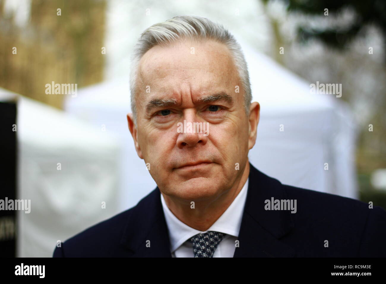 Huw Edwards in Westminster on 14th January 2019. BBC NEWS reader. 10 O' Clock news presenter. Journalist. Author. Writer. Occupations. Journalism. Politics. Political Journalists. Welsh men. Russell Moore portfolio page. Stock Photo