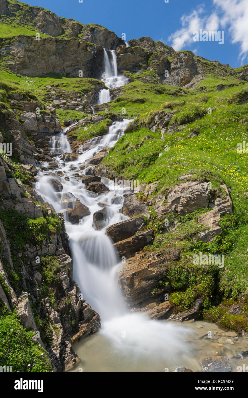 Nassfeld waterfall in the Hohe Tauern National Park, Carinthia / Kärnten, Austria Stock Photo