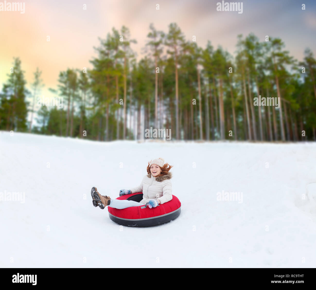 Woman sliding down hi-res stock photography and images - Alamy