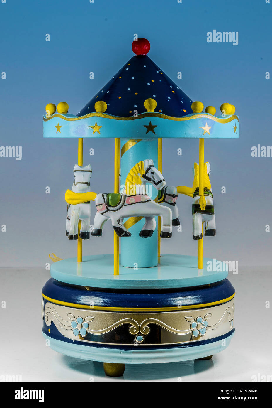 Small Vintage Toy Carousel Stock Photo Alamy