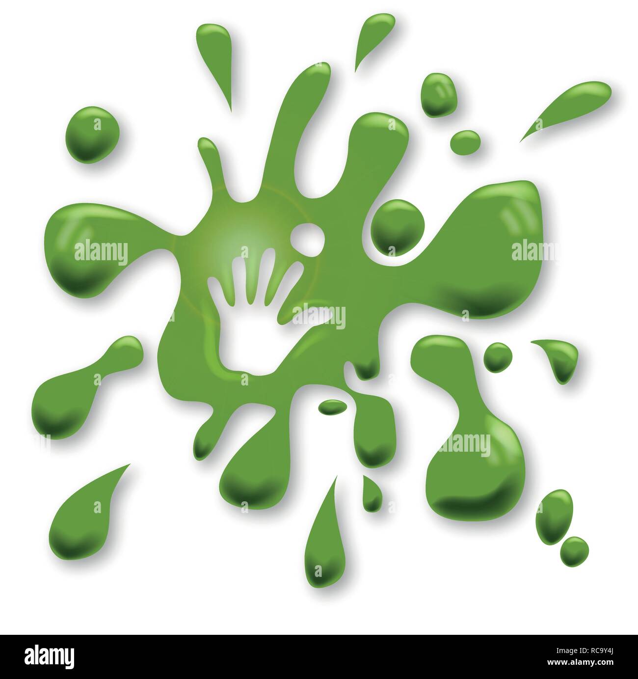 Green spots with a little hand Stock Vector Image & Art Alamy
