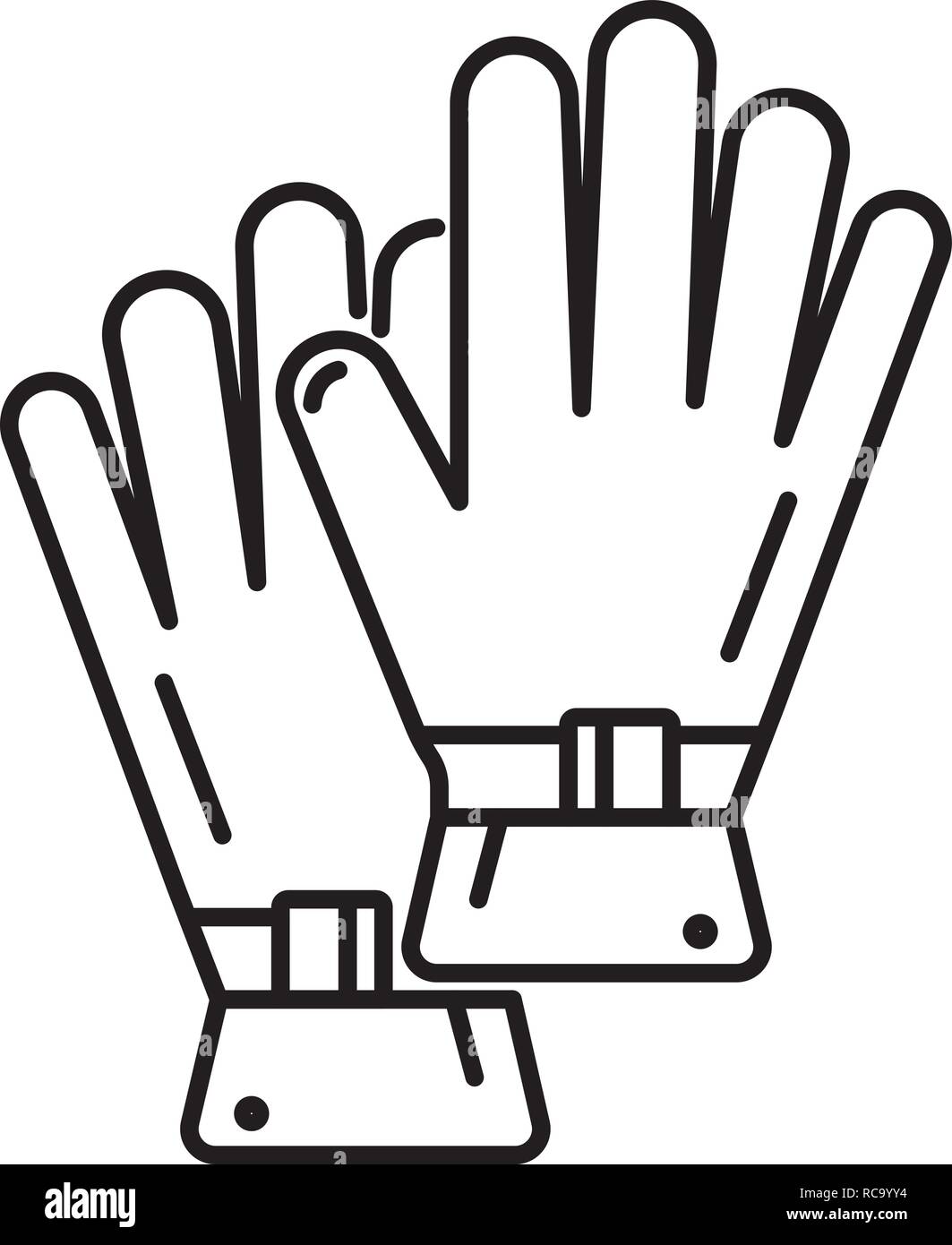Rafting gloves icon, outline style Stock Vector