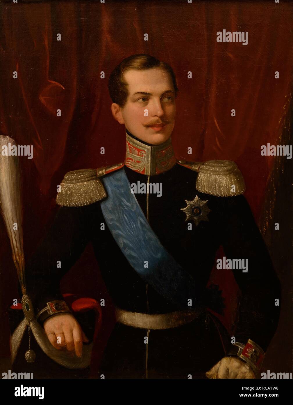 Portrait of the Crown prince Alexander Nikolayevich (1818-1881). Museum: State A. Radishchev Art Museum, Saratov. Author: SCHIAVONI, NATALE. Stock Photo