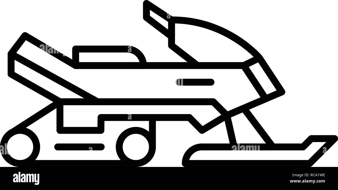 Snowmobile icon, outline style Stock Vector