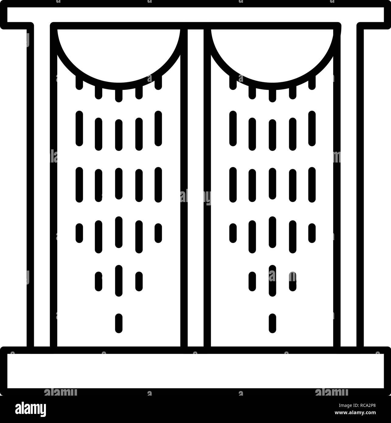 Plastic windows curtain icon, outline style Stock Vector