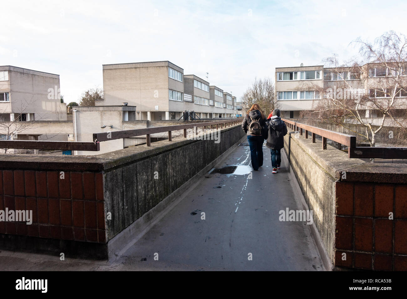 A walkway around the Ward Royal housing development, a concrete jungle