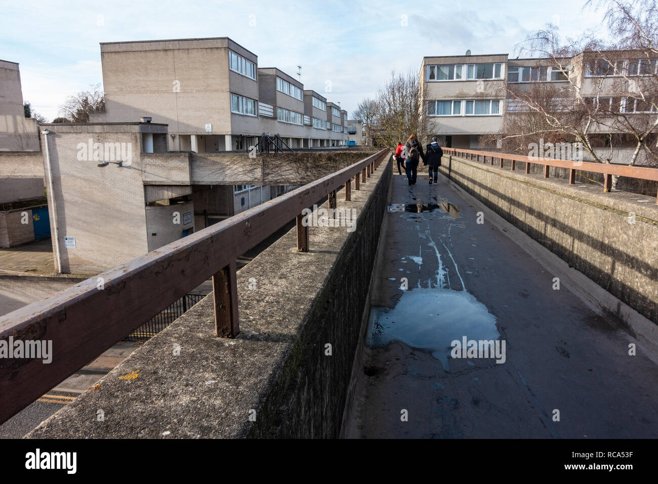 A walkway around the Ward Royal housing development, a concrete jungle