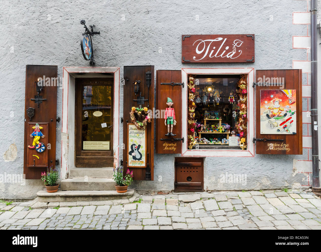 Souvenir shop in Cesky Krumlov, Czech Republic Stock Photo - Alamy