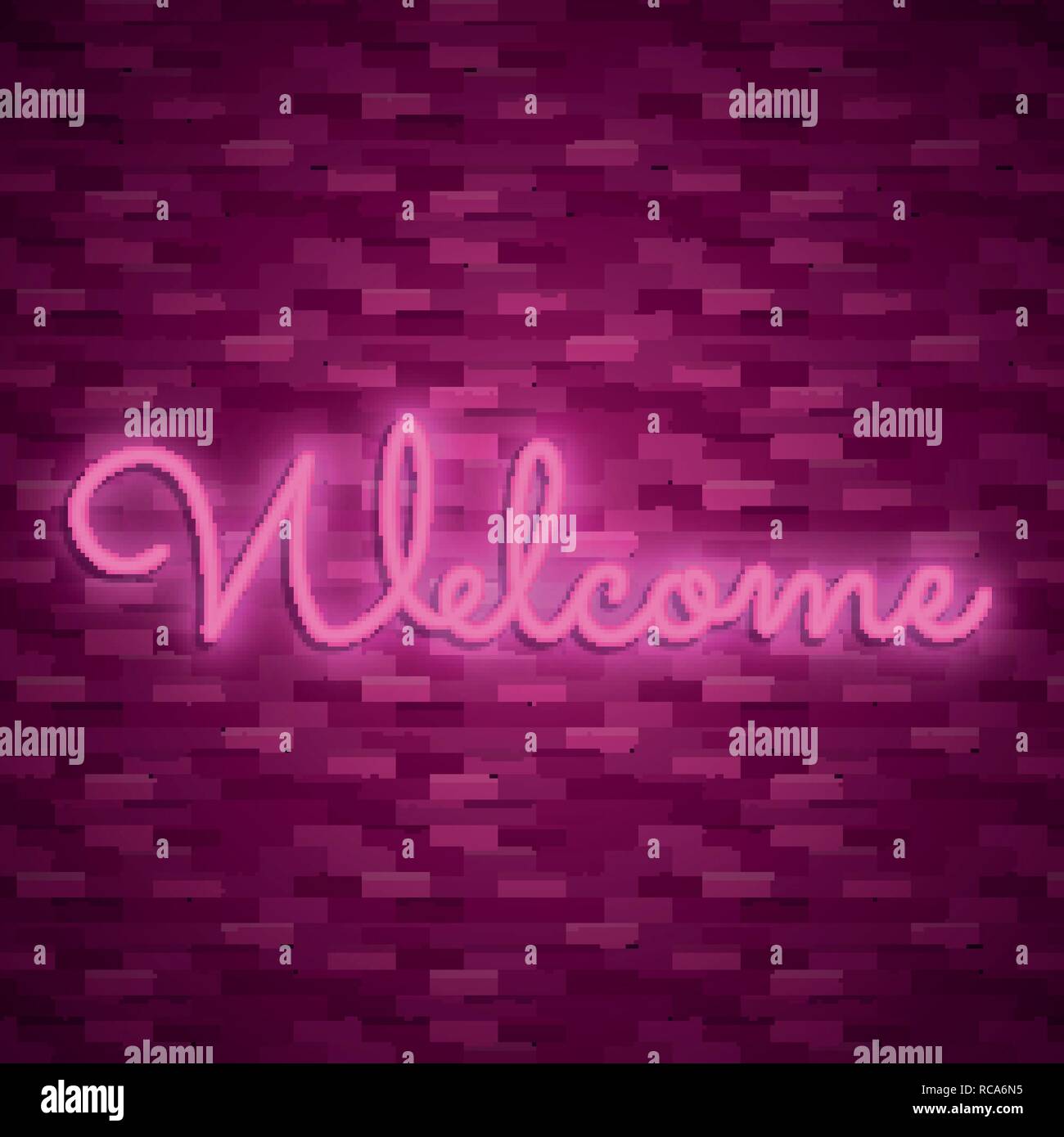 Neon light lettering, Stock vector. Color design Stock Vector Image ...