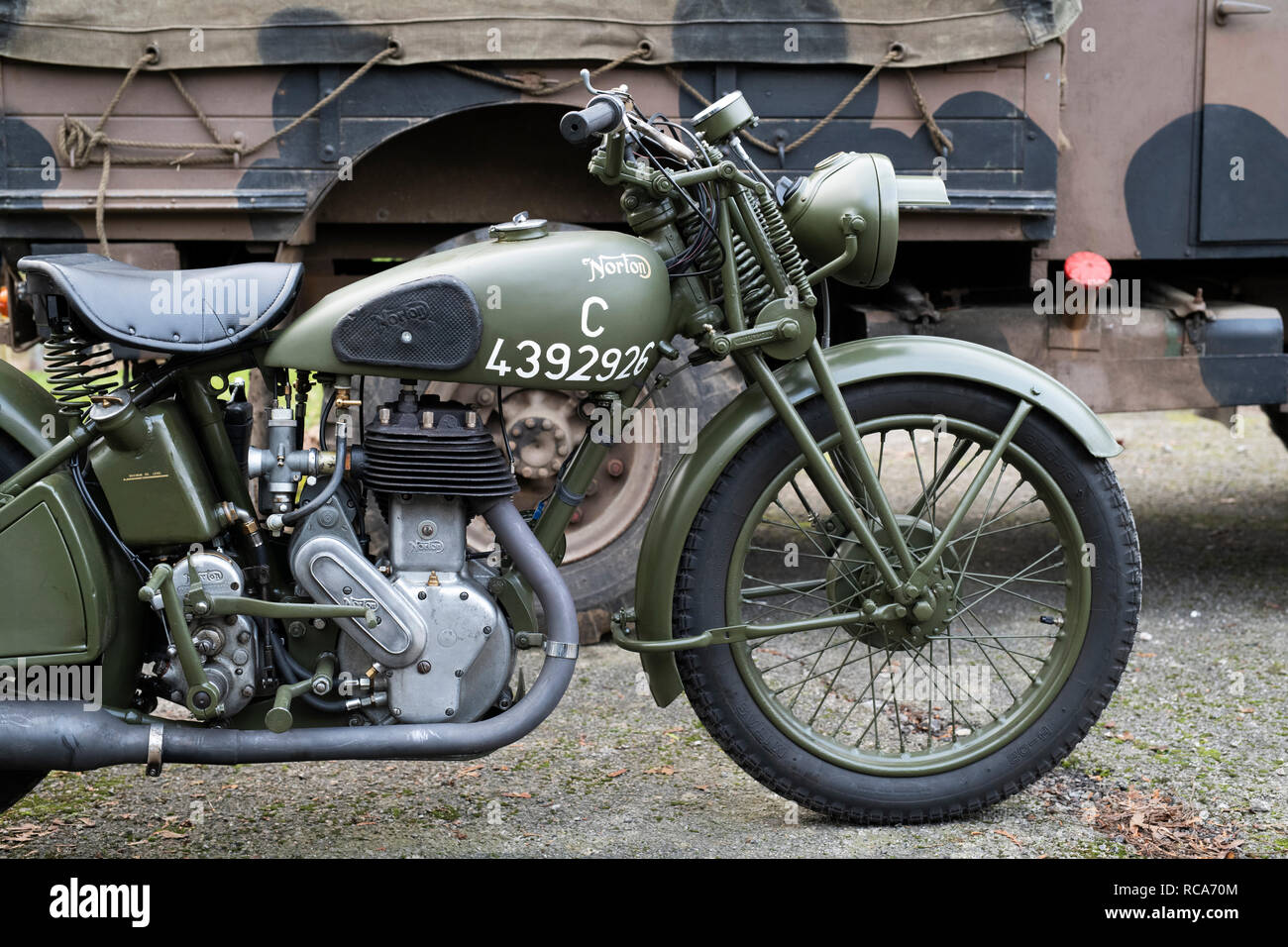 1940 Norton 16 H military motorcycle at Bicester heritage centre. Bicester,  Oxfordshire, England Stock Photo - Alamy