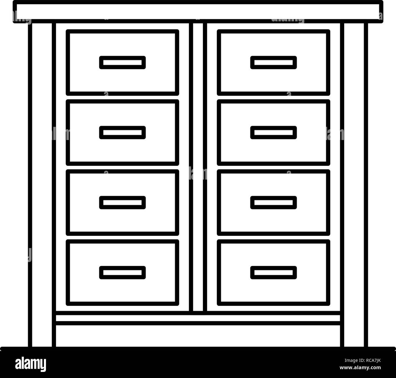 House drawer icon, outline style Stock Vector