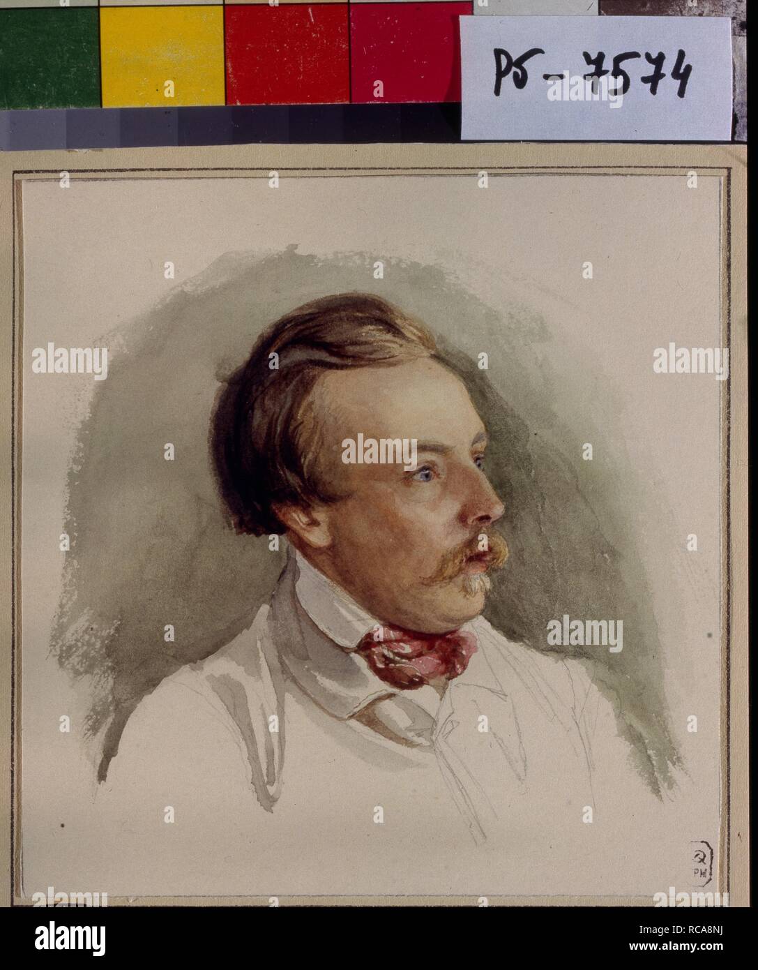 Portrait of the painter Alexander von Kotzebue (1815-1889). Museum: Russian State Archive of Literature and Art, Moscow. Author: Reutern, Gerhard Wilhelm, von. Stock Photo