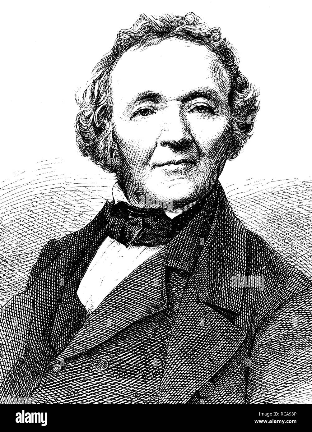 Franz Leopold Ranke, from 1865 von Ranke, 1795-1886, a German historian, historiographer of the Prussian state, university Stock Photo